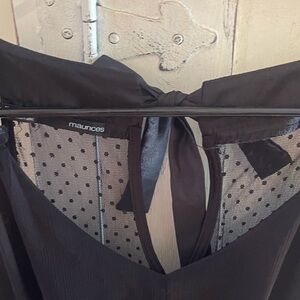 Maurices Black Sheer Polka Dot Top